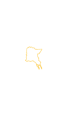 Mapa da região leste da Tailândia destacado